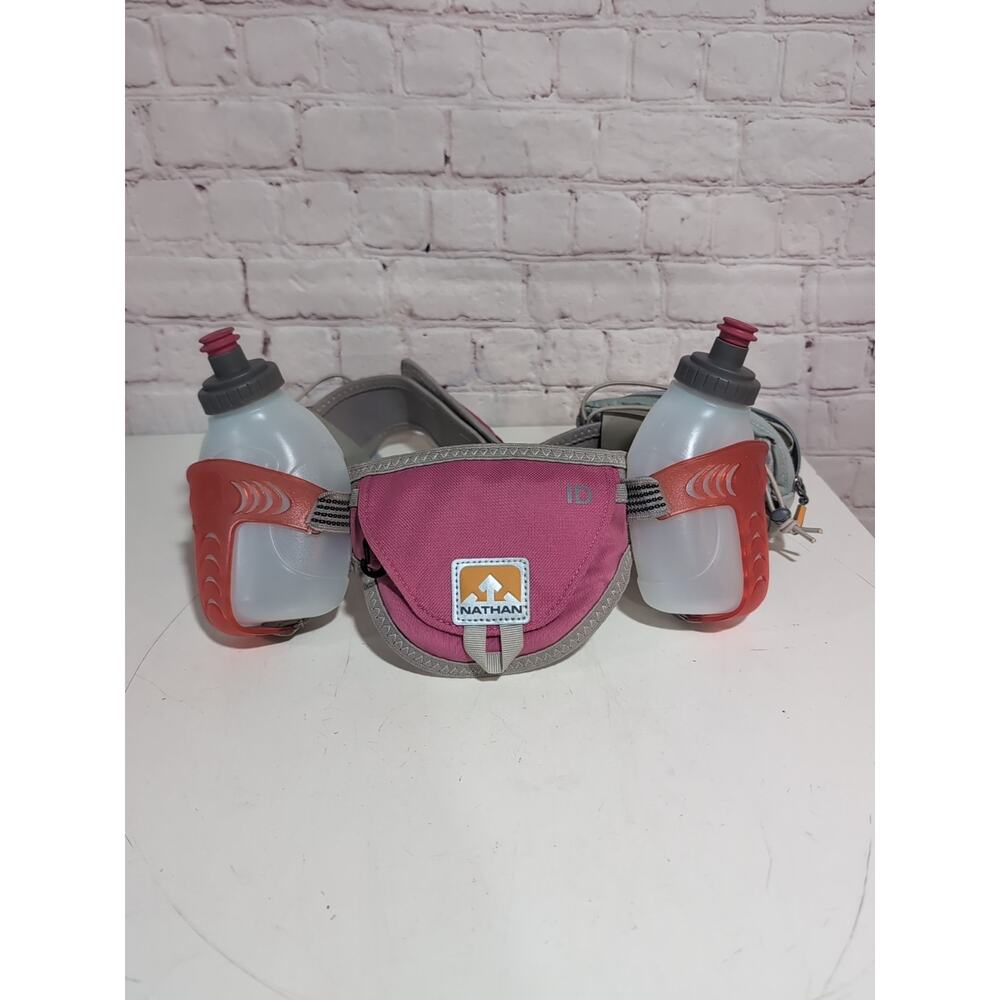 Nathan Speed 2 Hydration Running Belt Pink/Grey Size M PLUS 2 Storage Packs